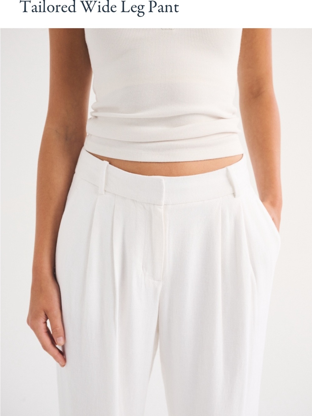 Abercrombie Tailored Wide Leg linen Pant - Picture 2 of 6